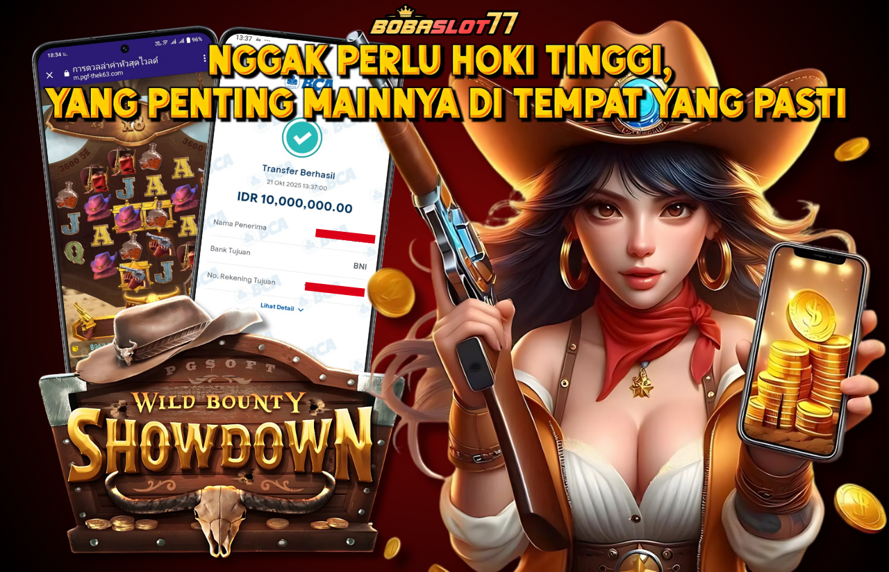 Selamat kepada user id : vi*****en Wede Rp 10.000.000 di Game WILD BOUNTY SHOWDOWN PG SOFT Cair Gk Sampe 1 Menit! Menang Mudah di Bobaslot77